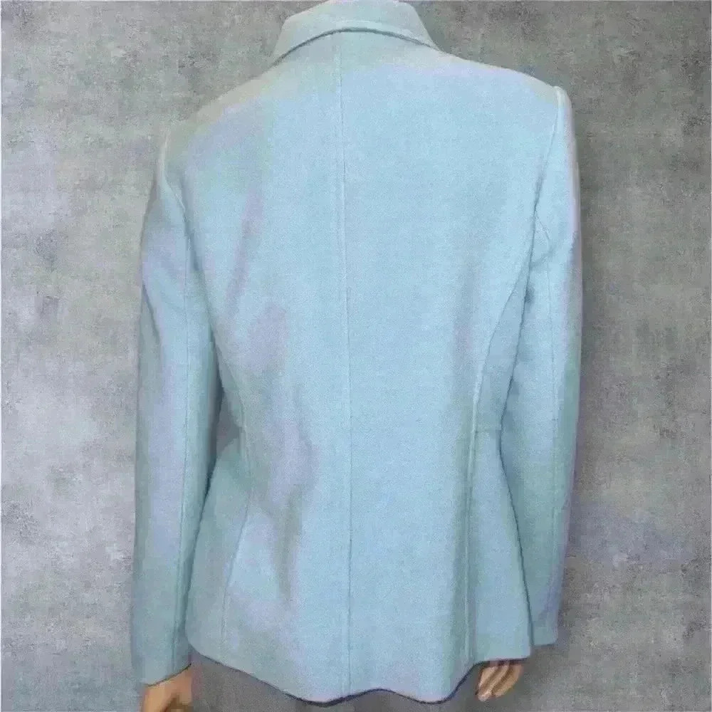 Chadwicks Women's Light Blue Wool Jacket - Classic Button-Up Design size 6 - Picture 5 of 10